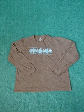 DC Arizona Cactus Skater Skateboarding Brown Long Sleeve Shirt Sz XL